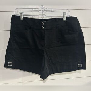 White House Black Market Women's Black Shorts with Silver Accents